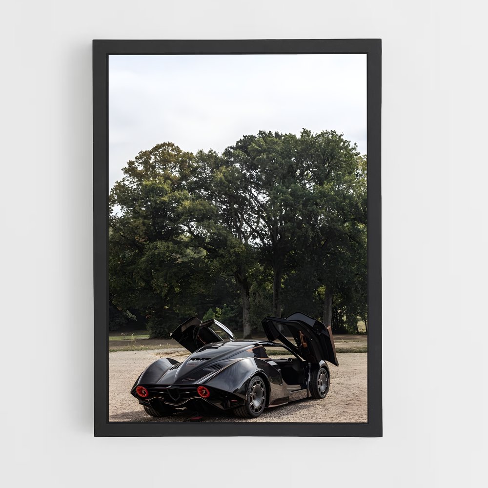 Poster Boulogne Noir et Rouge – affiche Hispano Suiza (vue 2)